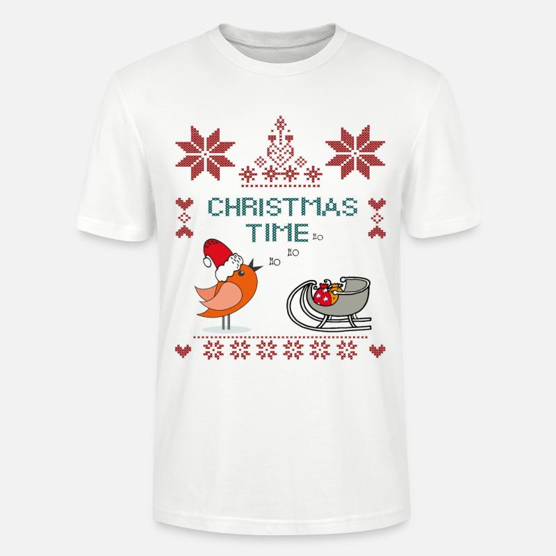 Période de Noël - T-shirt bio CRAFTER Stanley Stella Unisexe - blanc