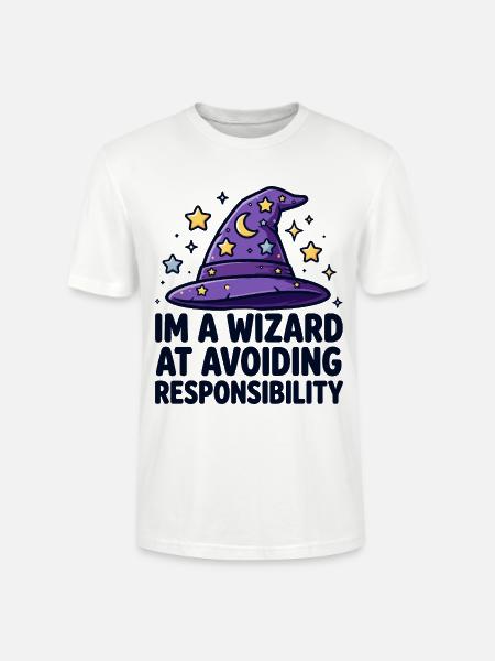 Wizard Avoiding Responsibility - Stanley/Stella Unisex Bio-T-Shirt CRAFTER - Weiß