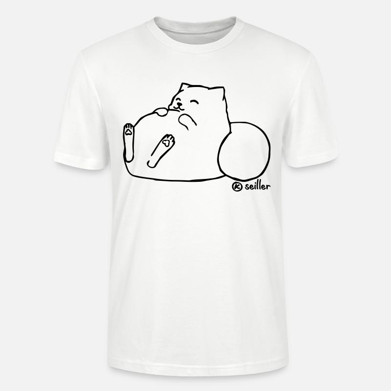 Lazy Cat - Stanley/Stella Unisex Bio-T-Shirt CRAFTER - Weiß