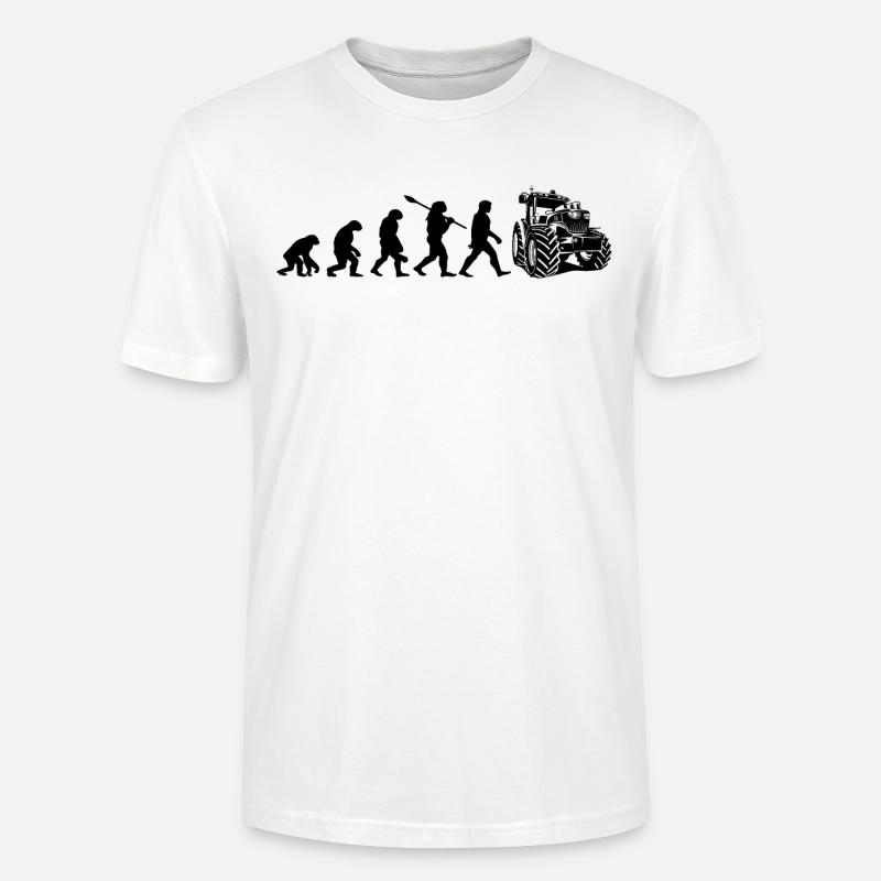 Evolution du tracteur - T-shirt bio CRAFTER Stanley Stella Unisexe - blanc