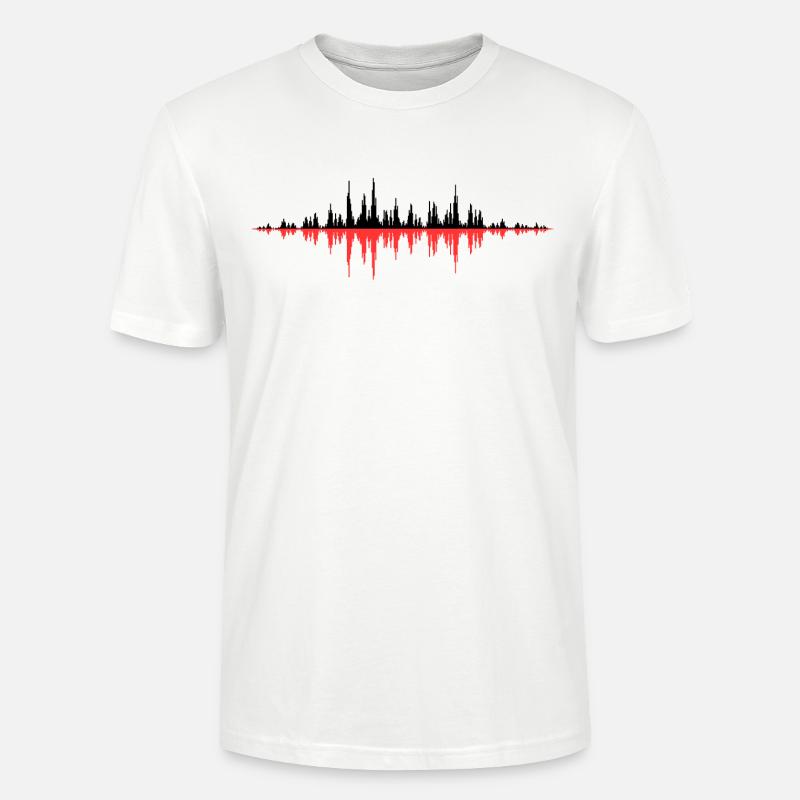 Red Sound Wave - Stanley/Stella Unisex Bio-T-Shirt CRAFTER - Weiß