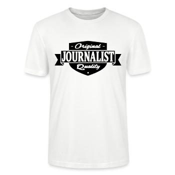 journalist - Stanley/Stella Unisex Bio-T-Shirt CRAFTER - Weiß - Vorne - Alina (178cm) & Michal (187cm)