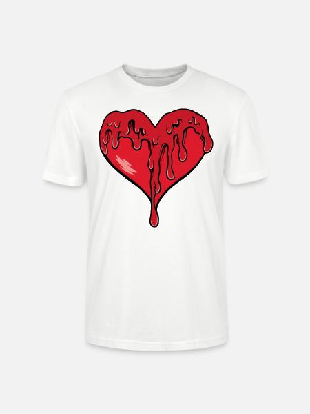 Melting Heart Red - Stanley/Stella CRAFTER Unisex Organic T-Shirt - white