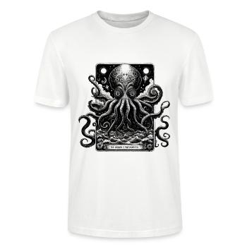 Kraken vous surveille - Octopus - T-shirt bio CRAFTER Stanley Stella Unisexe - blanc - Devant - Alina (178cm) & Michal (187cm)