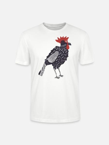 Hahn Holzschnitt - Stanley/Stella Unisex Bio-T-Shirt CRAFTER - Weiß