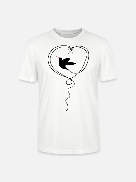 Hummingbird Heart - Stanley/Stella CRAFTER Unisex Organic T-Shirt - white