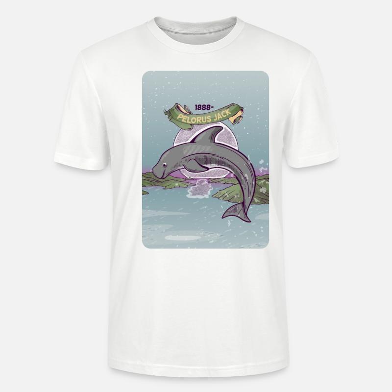 Pelorus Jack Neuseeländischer Delfin - Stanley/Stella Unisex Bio-T-Shirt CRAFTER - Weiß