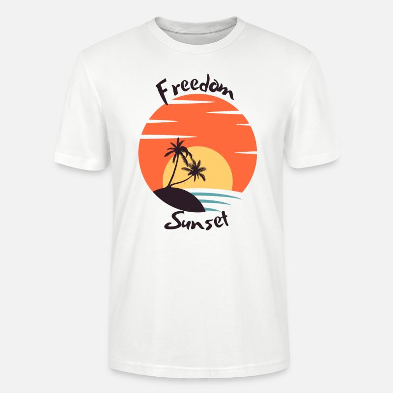 Liberté couché de soleil - T-shirt bio CRAFTER Stanley Stella Unisexe - blanc