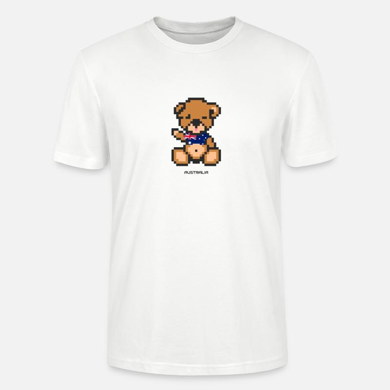 Pixel Bär Australien - Stanley/Stella Unisex Bio-T-Shirt CRAFTER - Weiß