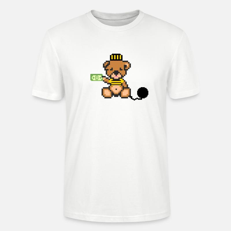 Pixel Bär Gefangener - Stanley/Stella Unisex Bio-T-Shirt CRAFTER - Weiß