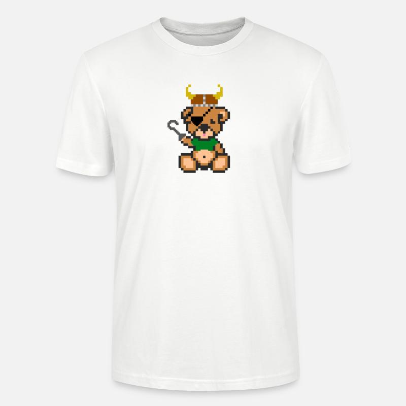 Pixelbär Wikinger - Stanley/Stella Unisex Bio-T-Shirt CRAFTER - Weiß