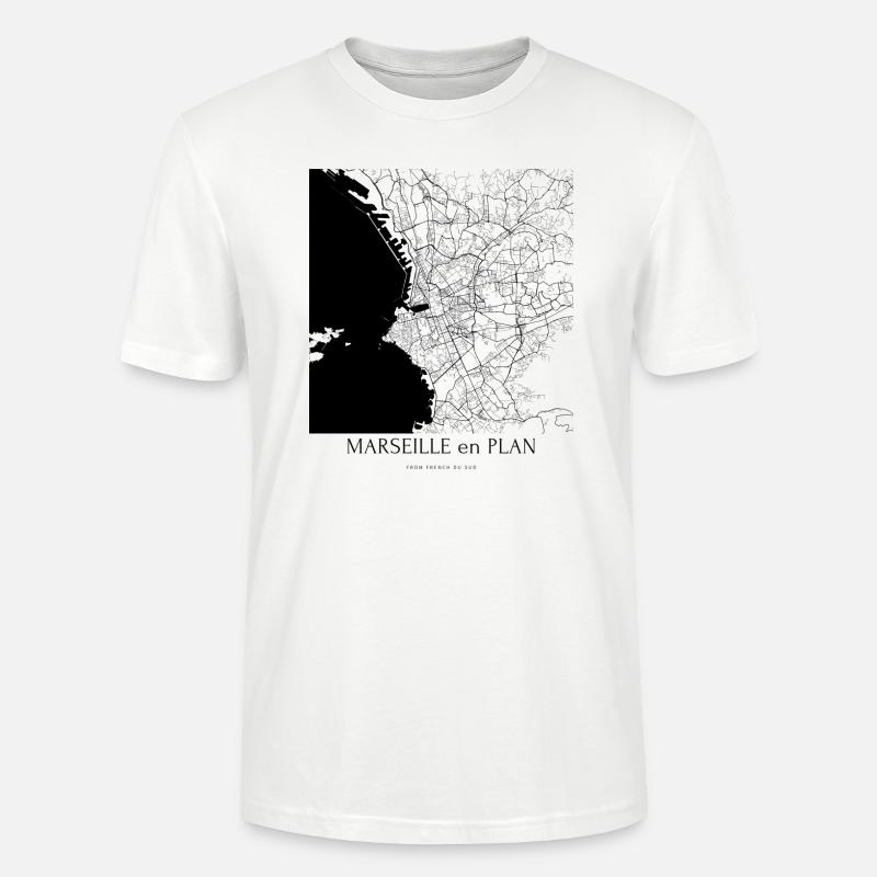 MARSEILLE en PLAN § - T-shirt bio CRAFTER Stanley Stella Unisexe - blanc