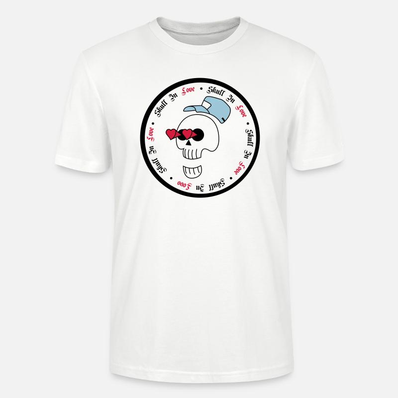 crâne dans l'amour - halloweem - crâne - T-shirt bio CRAFTER Stanley Stella Unisexe - blanc
