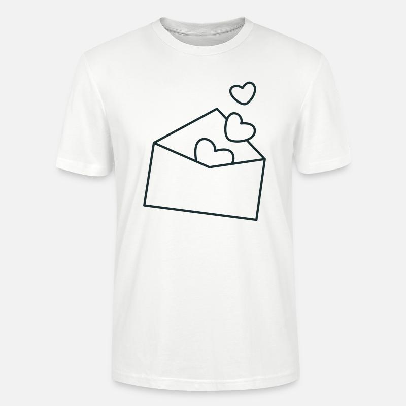 Umschlag mit Herzen - Stanley/Stella Unisex Bio-T-Shirt CRAFTER - Weiß