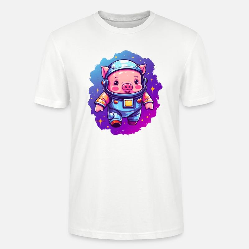 Doux cochon dans l’espace! - T-shirt bio CRAFTER Stanley Stella Unisexe - blanc