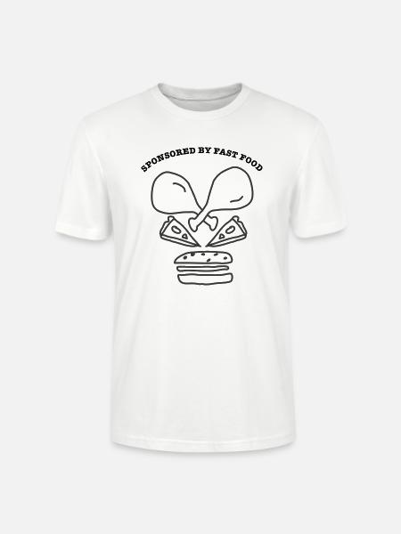 Skull SponsoredByFastFood - Stanley/Stella CRAFTER Unisex Organic T-Shirt - white
