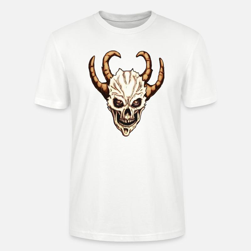Dämonen Schädel - Stanley/Stella Unisex Bio-T-Shirt CRAFTER - Weiß