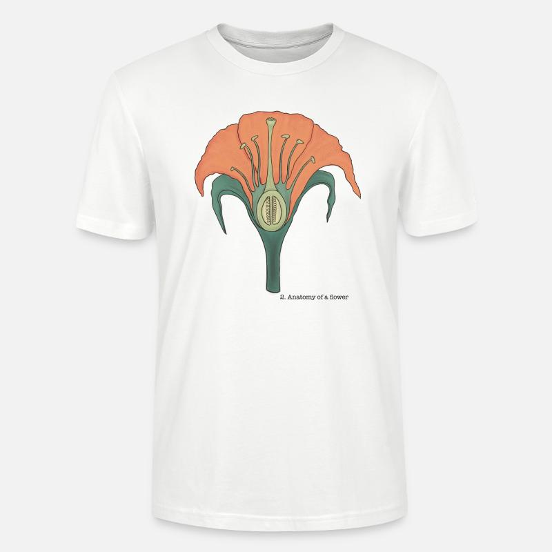 L'anatomie de la fleur - T-shirt bio CRAFTER Stanley Stella Unisexe - blanc