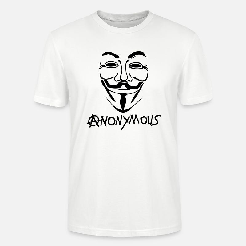 logo anarchy anonymous masque mask - T-shirt bio CRAFTER Stanley Stella Unisexe - blanc