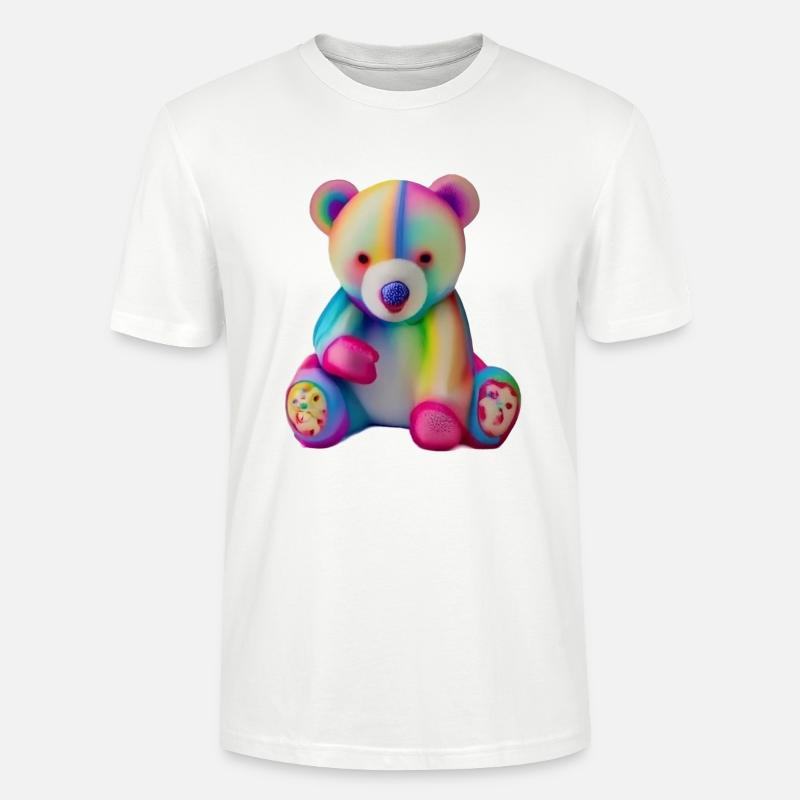 Mehrfarbiger Teddybär - Stanley/Stella Unisex Bio-T-Shirt CRAFTER - Weiß