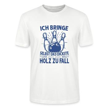 Kegeln Holz Pin Kugel Kegelverein, Kegel Kegler - Stanley/Stella Unisex Bio-T-Shirt CRAFTER - Weiß - Vorne - Alina (178cm) & Michal (187cm)
