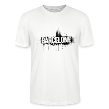 Logo Barcelone - T-shirt bio CRAFTER Stanley Stella Unisexe - blanc - Devant - Alina (178cm) & Michal (187cm)
