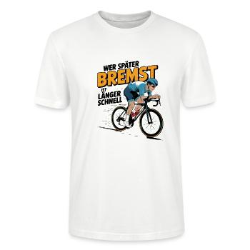 Radsport Rennrad Radfahren Mountainbike - Stanley/Stella Unisex Bio-T-Shirt CRAFTER - Weiß - Vorne - Alina (178cm) & Michal (187cm)