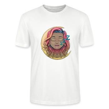 visage endormi - T-shirt bio CRAFTER Stanley Stella Unisexe - blanc - Devant - Alina (178cm) & Michal (187cm)