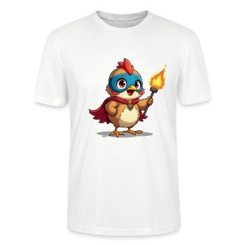 Flying Hero: Sparrow Savior - Stanley/Stella Unisex Bio-T-Shirt CRAFTER - Weiß - Vorne - Alina (178cm) & Michal (187cm)