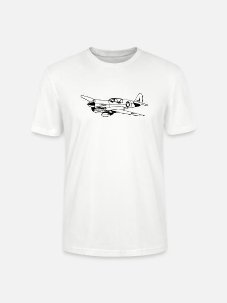 Fighter plane / warplane Warhawk 02_black - Stanley/Stella CRAFTER Unisex Organic T-Shirt - white