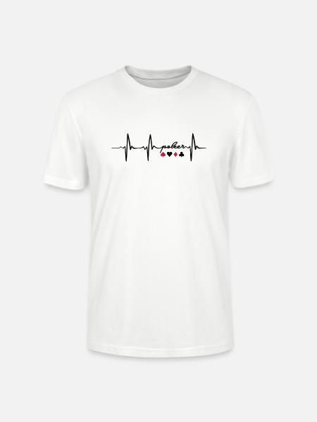 Heartbeat of poker - Stanley/Stella CRAFTER Unisex Organic T-Shirt - white