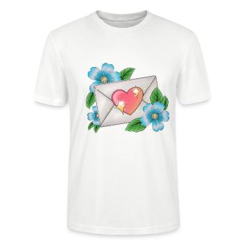 Enveloppe avec des fleurs - T-shirt bio CRAFTER Stanley Stella Unisexe - blanc - Devant - Alina (178cm) & Michal (187cm)