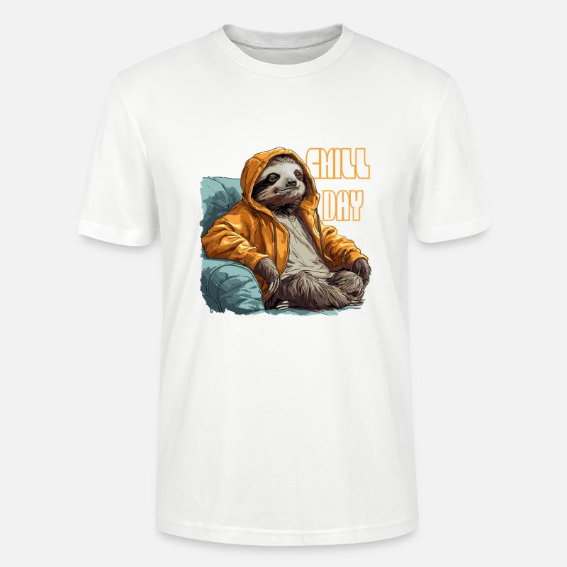 Sloth chill day - Stanley/Stella CRAFTER Unisex Organic T-Shirt - white
