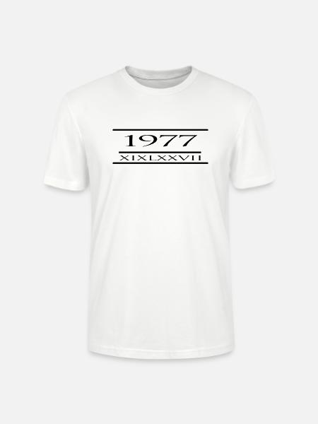 Born in 1977 - Stanley/Stella CRAFTER Unisex Organic T-Shirt - white