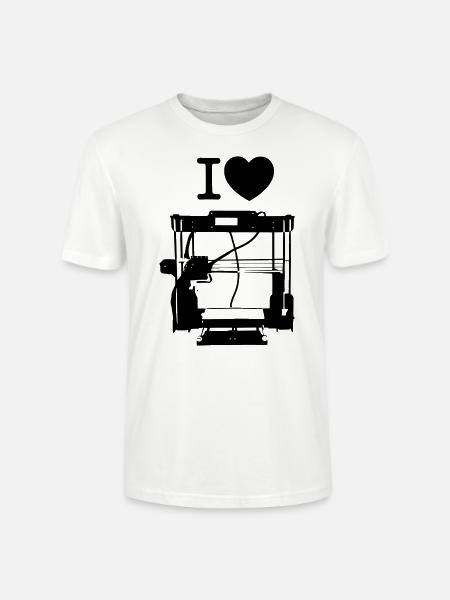 I love 3d printing - Stanley/Stella Unisex Bio-T-Shirt CRAFTER - Weiß