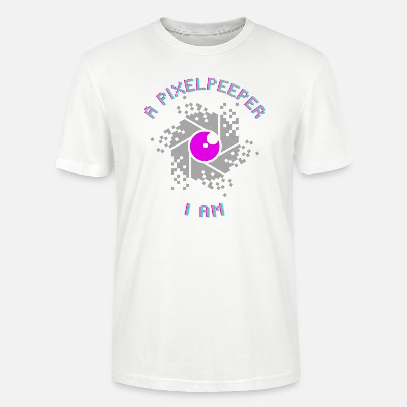 A pixelpeeper I am - T-shirt bio CRAFTER Stanley Stella Unisexe - blanc