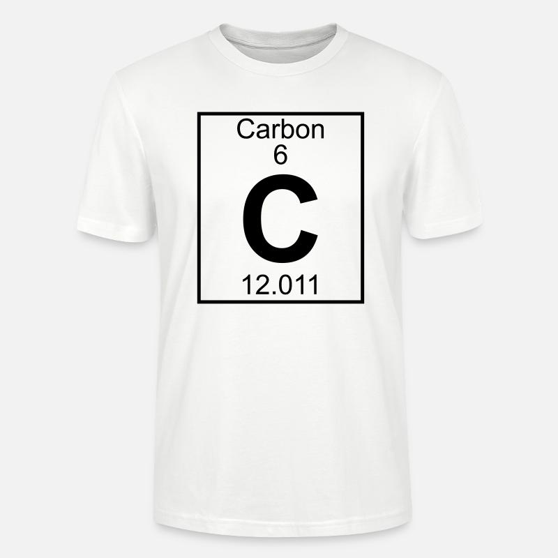Periodic table element 6 - C (carbon) - BIG - T-shirt bio CRAFTER Stanley Stella Unisexe - blanc