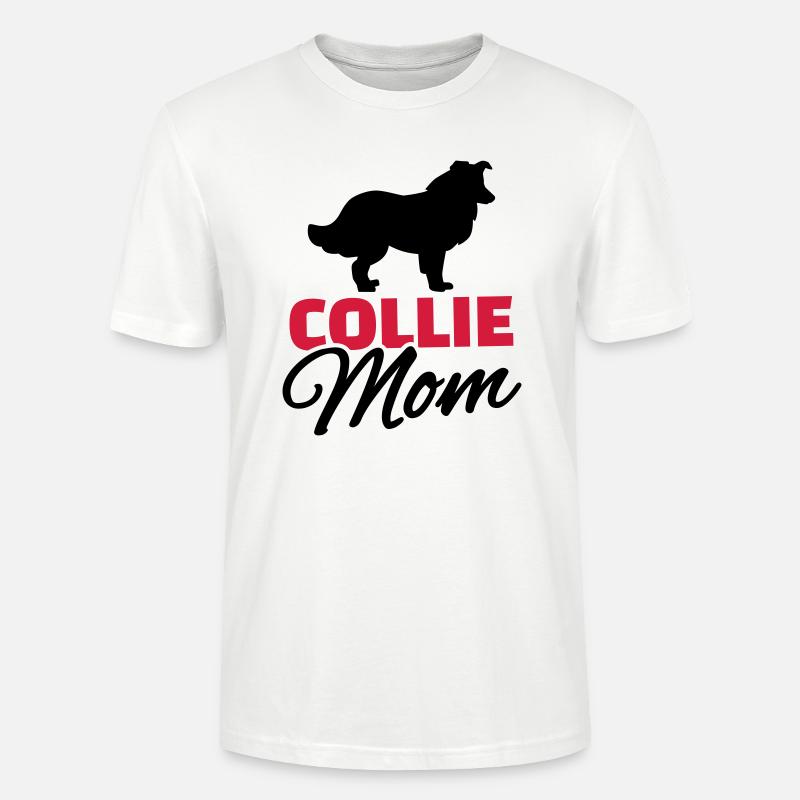 Collie Mom - T-shirt bio CRAFTER Stanley Stella Unisexe - blanc