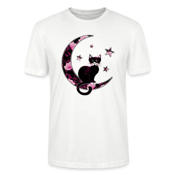 Katze - Stanley/Stella Unisex Bio-T-Shirt CRAFTER - Weiß - Vorne - Alina (178cm) & Michal (187cm)