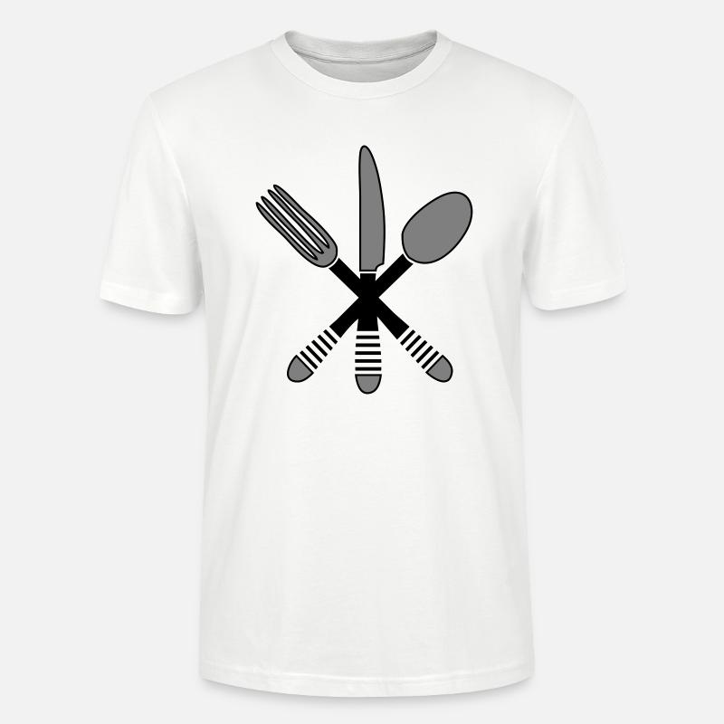 Cuisine couverts 2 - T-shirt bio CRAFTER Stanley Stella Unisexe - blanc