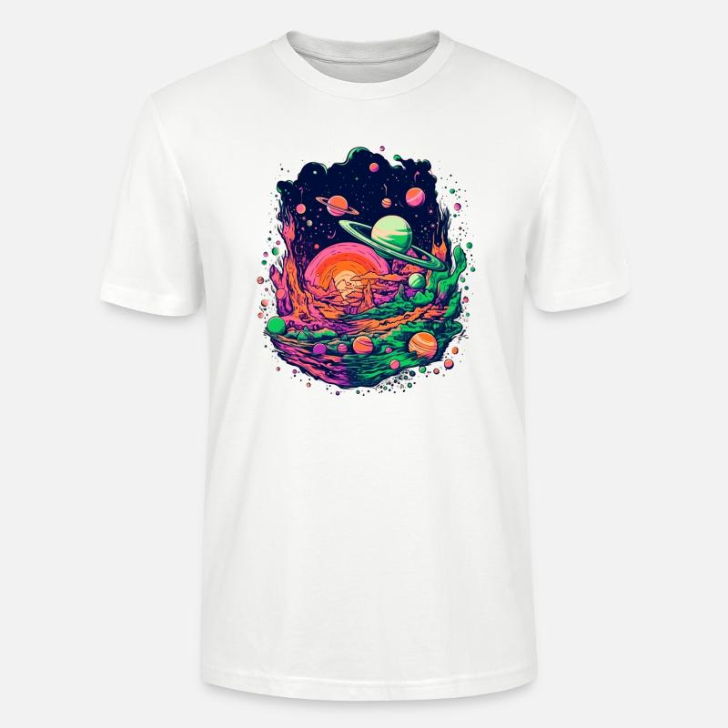 Mysterious solar system with planets - Stanley/Stella CRAFTER Unisex Organic T-Shirt - white
