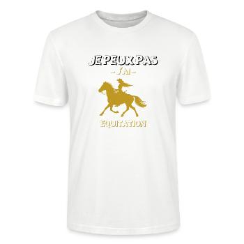 I can't ride - Stanley/Stella CRAFTER Unisex Organic T-Shirt - white - Front - Alina (178cm) & Michal (187cm)