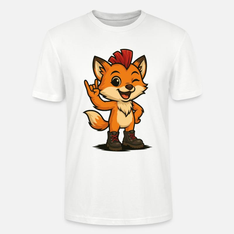 Fuchs mit Punk-Power - Stanley/Stella Unisex Bio-T-Shirt CRAFTER - Weiß