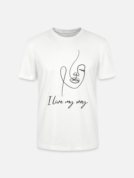 Frauengesicht – Minimalistische Linienkunst - Stanley/Stella Unisex Bio-T-Shirt CRAFTER - Weiß