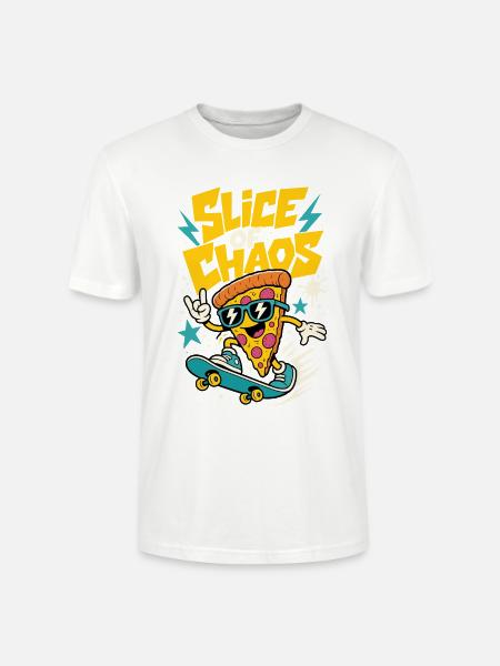 Skateboard-Pizza – Slice of Chaos - Stanley/Stella Unisex Bio-T-Shirt CRAFTER - Weiß