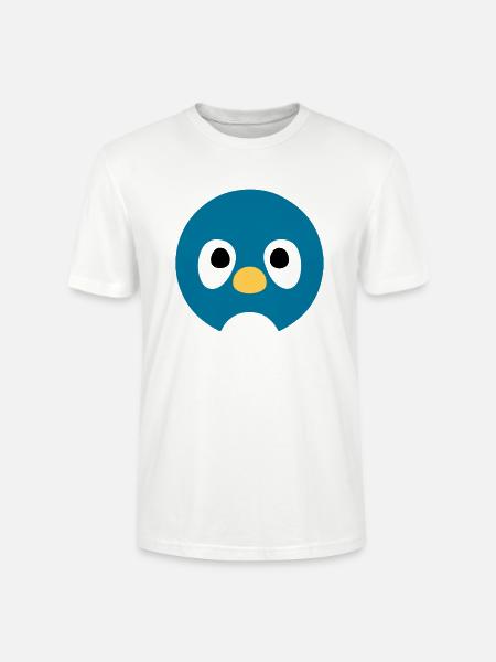 Cartoon Penguin Face - Stanley/Stella CRAFTER Unisex Organic T-Shirt - white