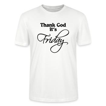 Thank God it's Friday - T-shirt bio CRAFTER Stanley Stella Unisexe - blanc - Devant - Alina (178cm) & Michal (187cm)