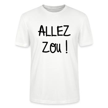 allez zou - T-shirt bio CRAFTER Stanley Stella Unisexe - blanc - Devant - Alina (178cm) & Michal (187cm)