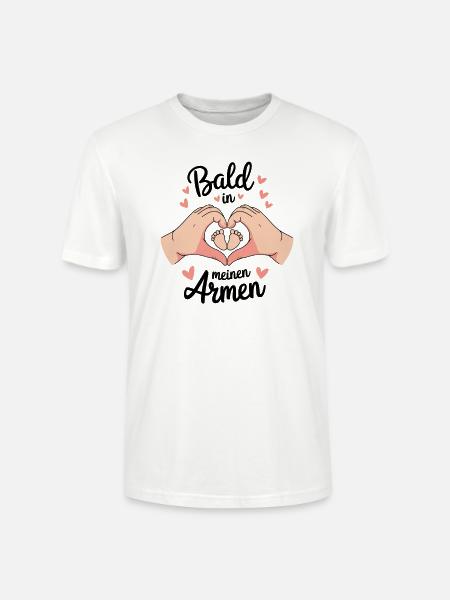 Geburt Schwanger - Bald in meinen Armen - Stanley/Stella Unisex Bio-T-Shirt CRAFTER - Weiß