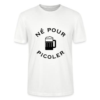 Né pour picoler - T-shirt bio CRAFTER Stanley Stella Unisexe - blanc - Devant - Alina (178cm) & Michal (187cm)